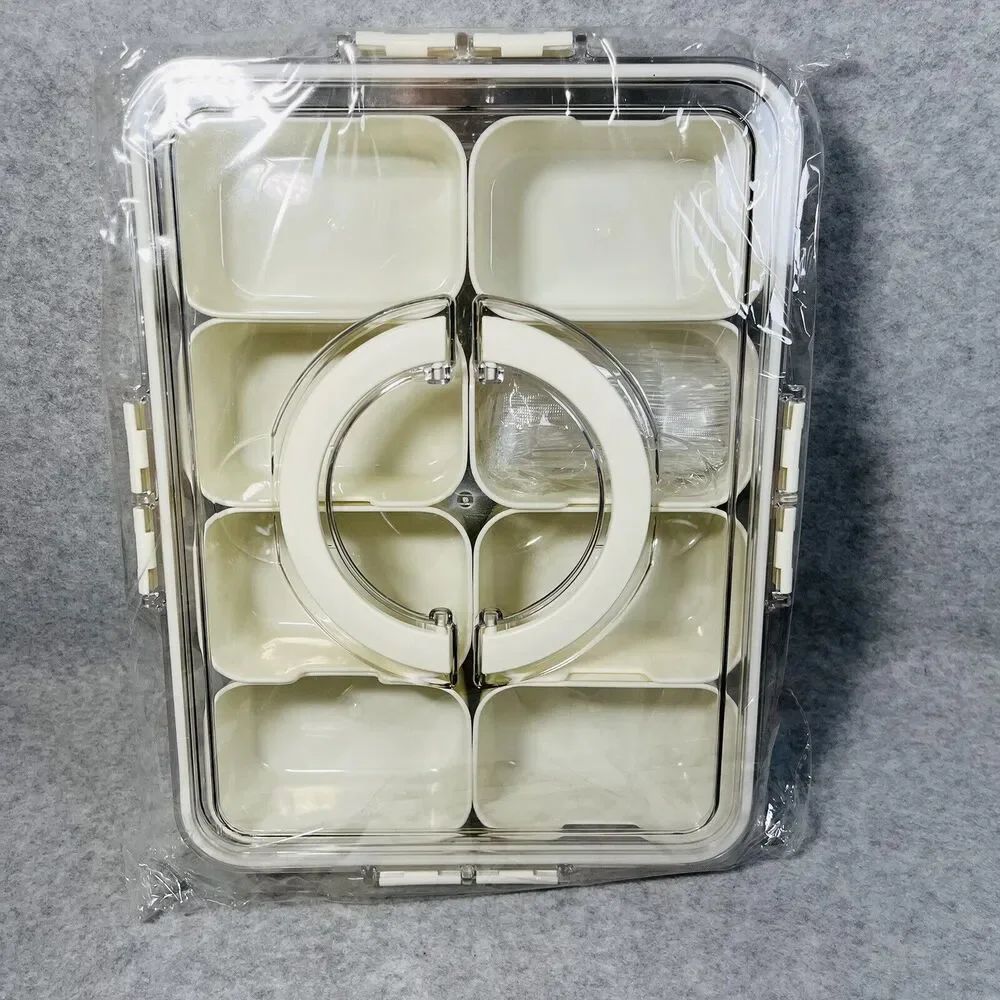 Snackle Box‎ Charcuterie Container 2 Pack Divided Serving Tray with Lid Storage